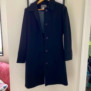 J crew double cloth lady coat in black